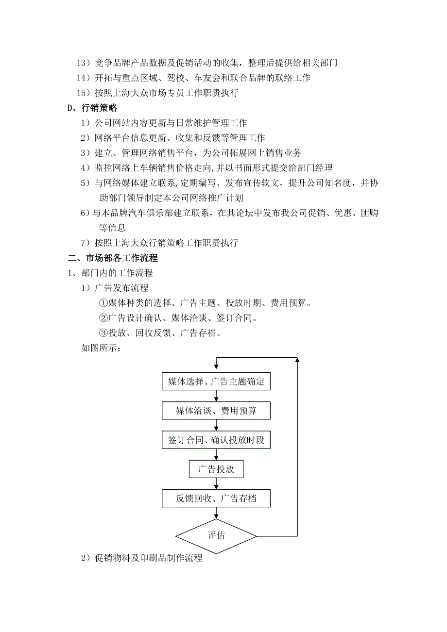 汽车4S店市场部岗位职责及工作流程_第4页