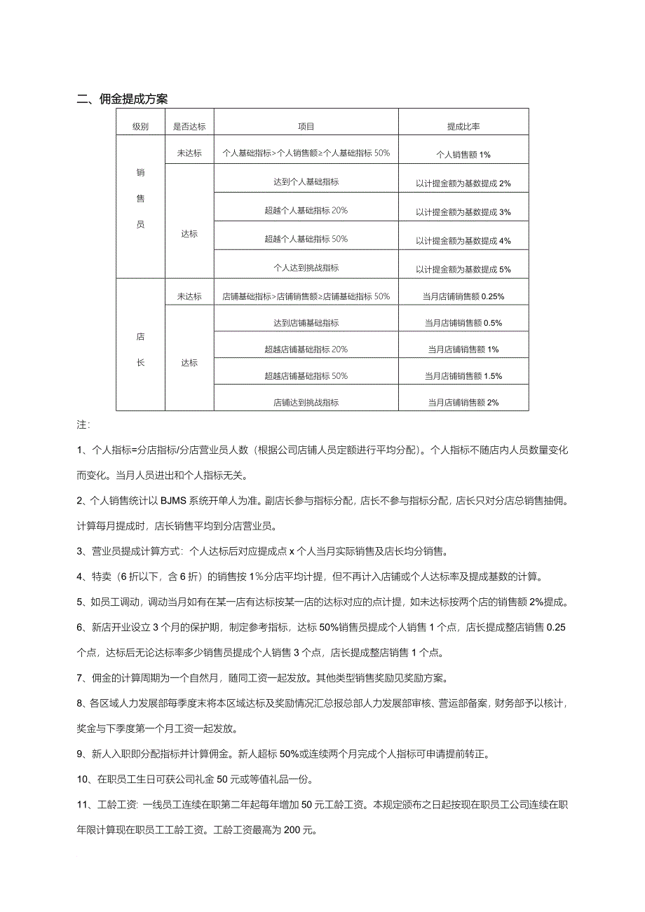 2011年珠宝销售顾问及奖励提成方案(试行)_第2页