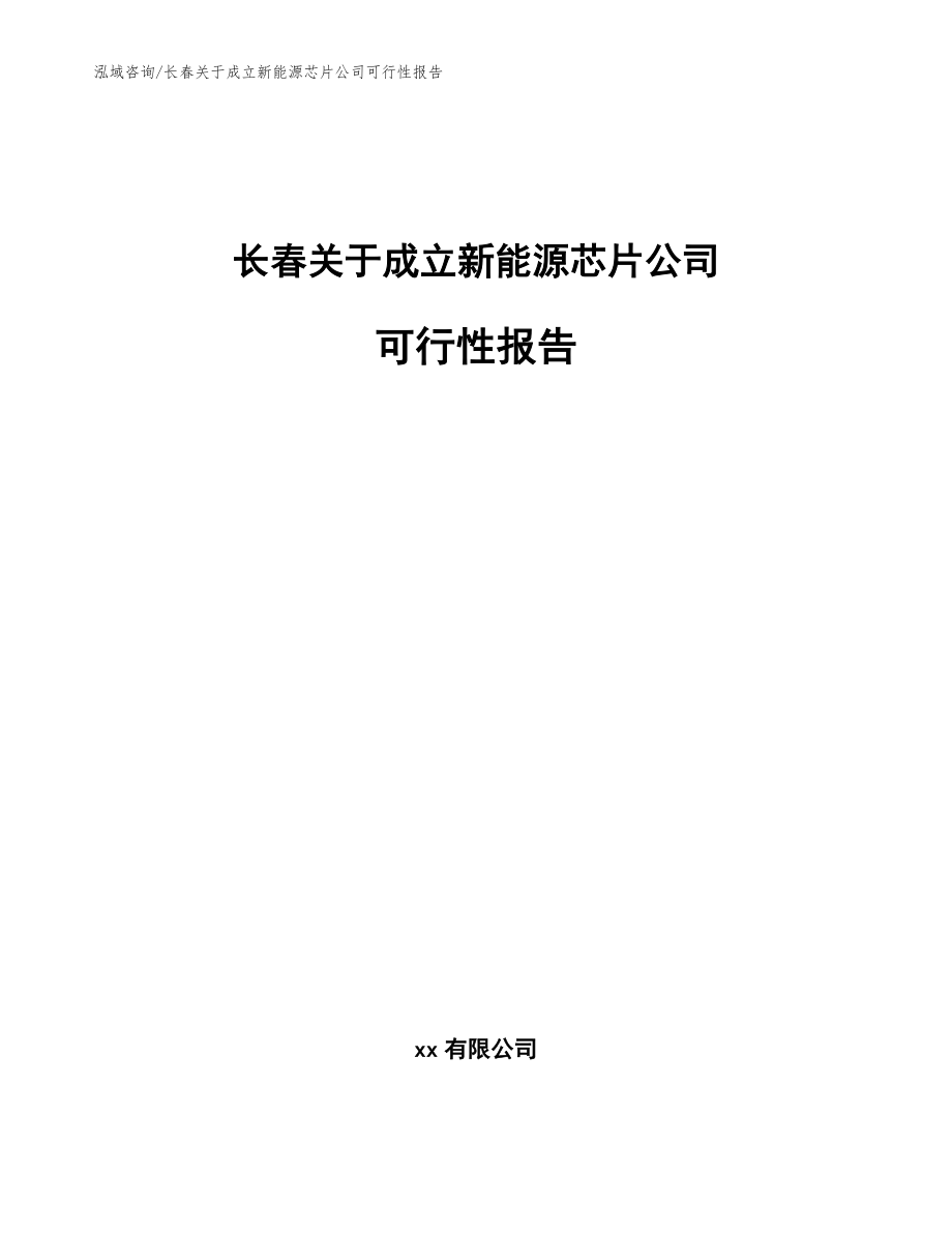 长春关于成立新能源芯片公司可行性报告模板_第1页