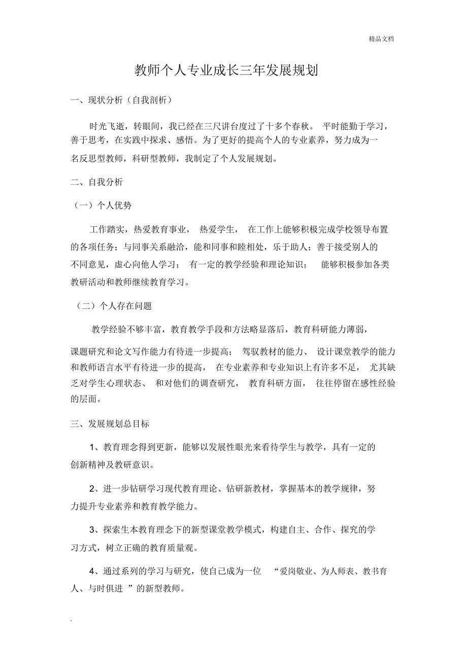 教师个人专业发展规划1_第5页