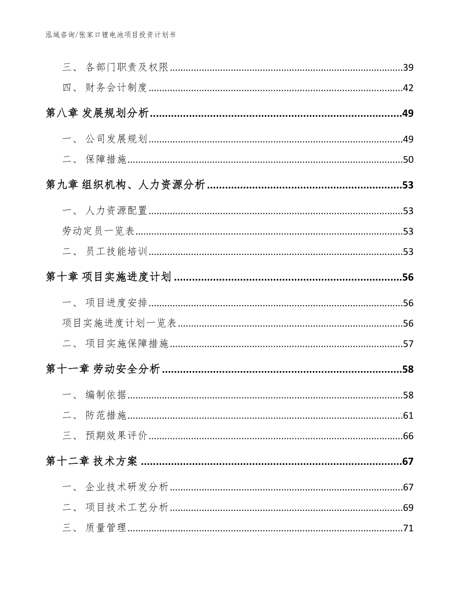 张家口锂电池项目投资计划书_模板范文_第4页