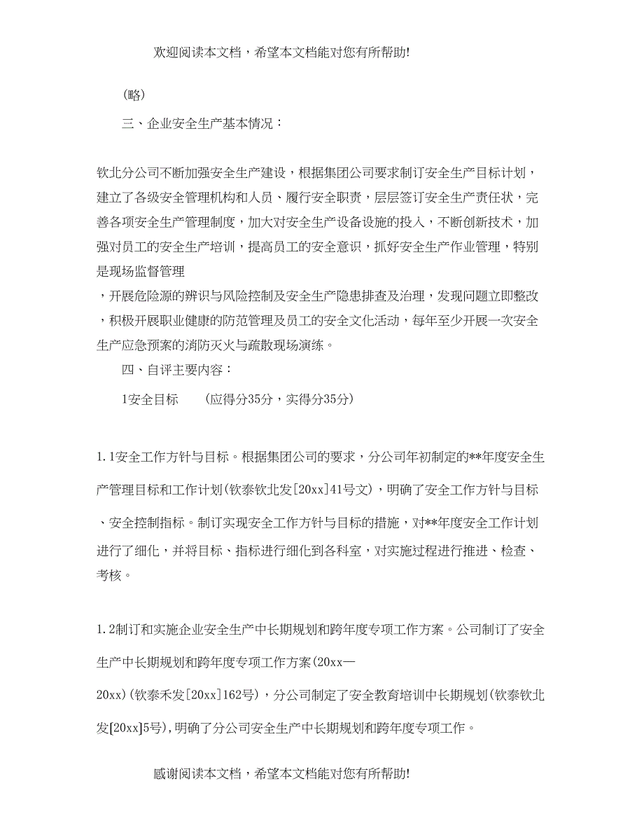 2022年民营企业安全生产标准化自评报告范文_第3页