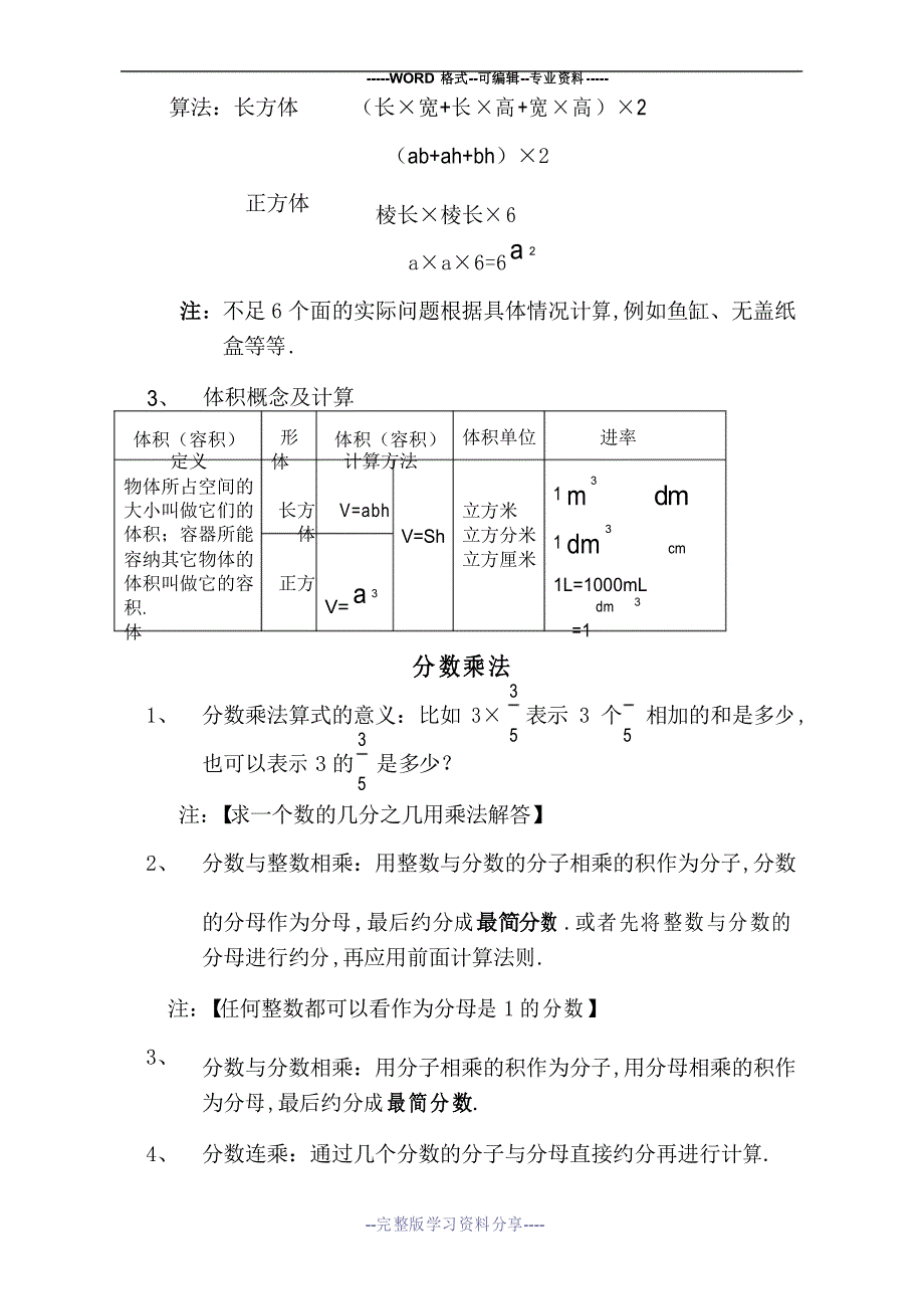 苏教版小学六年级上册数学知识点总结_第2页