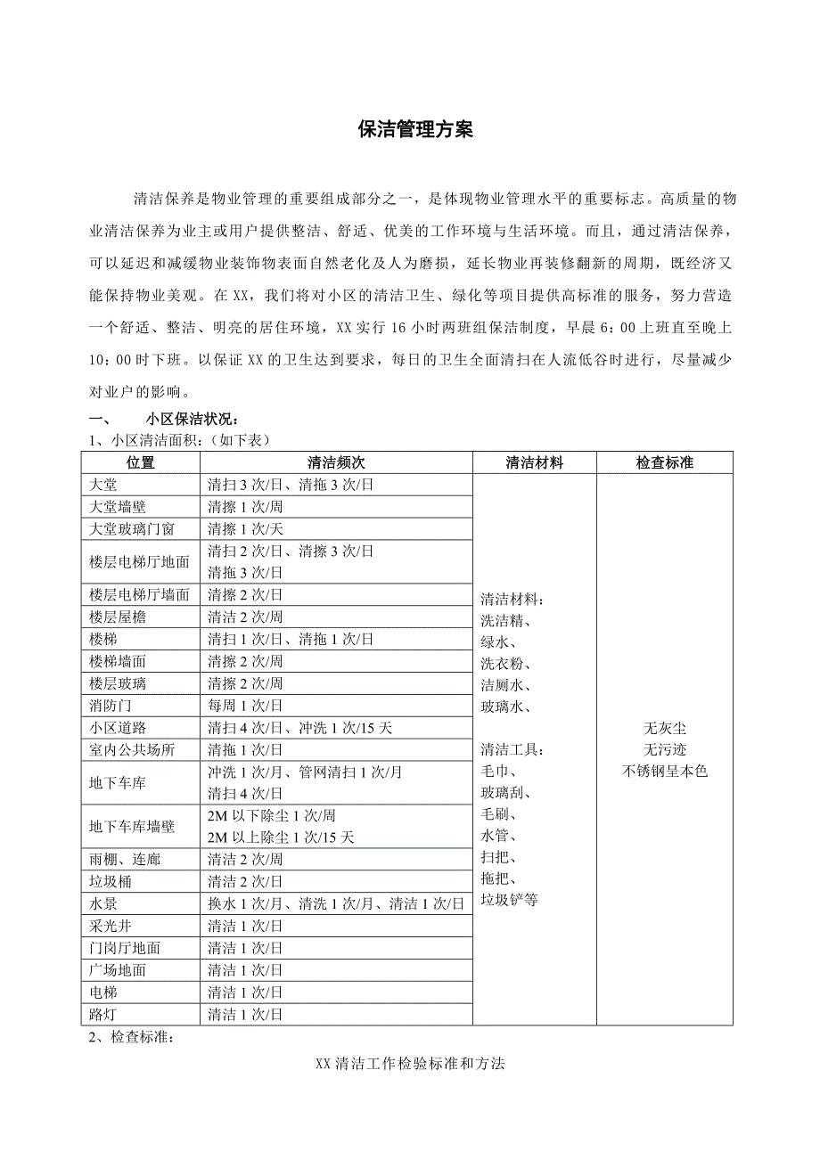 某物业公司保洁(管理方案)_第1页