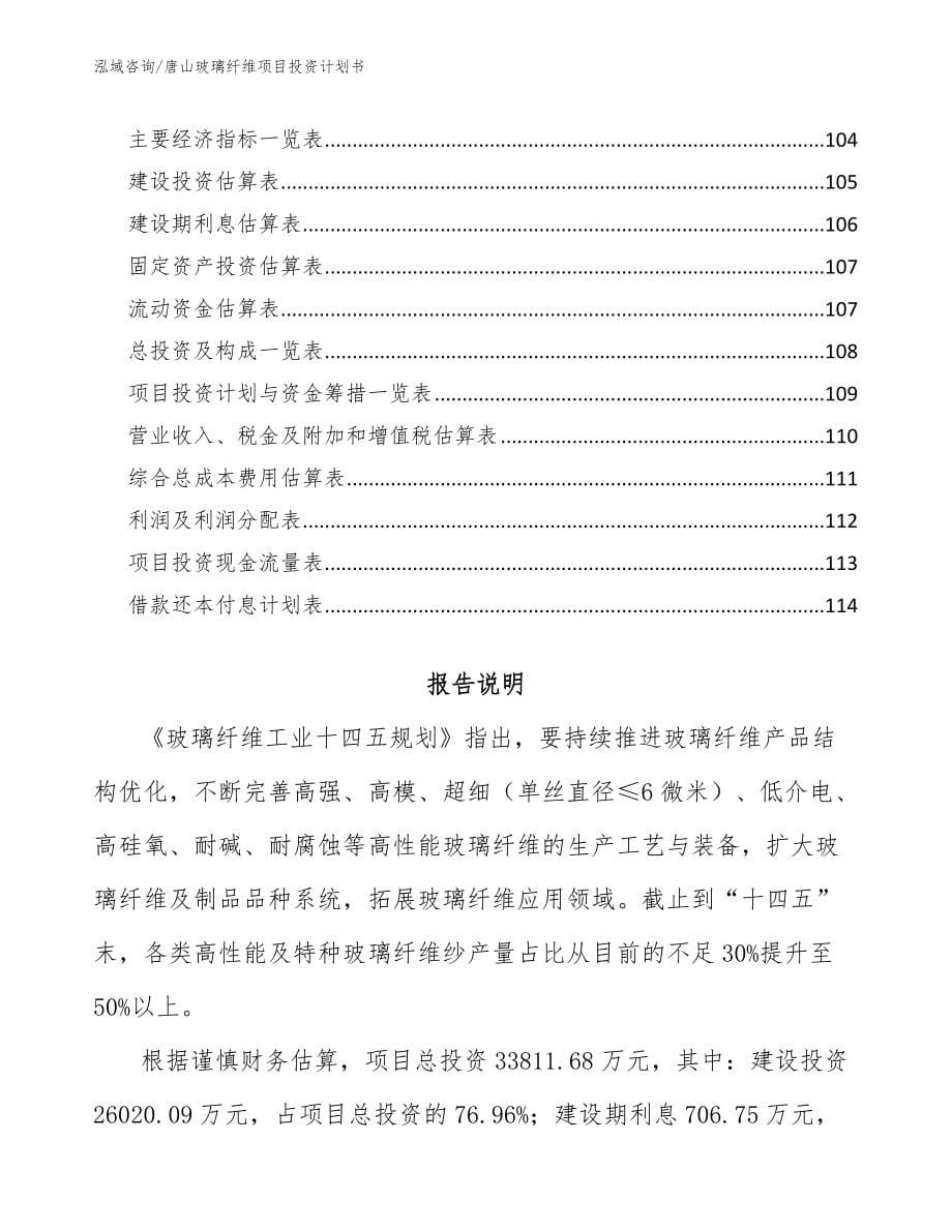 唐山玻璃纤维项目投资计划书【范文】_第5页