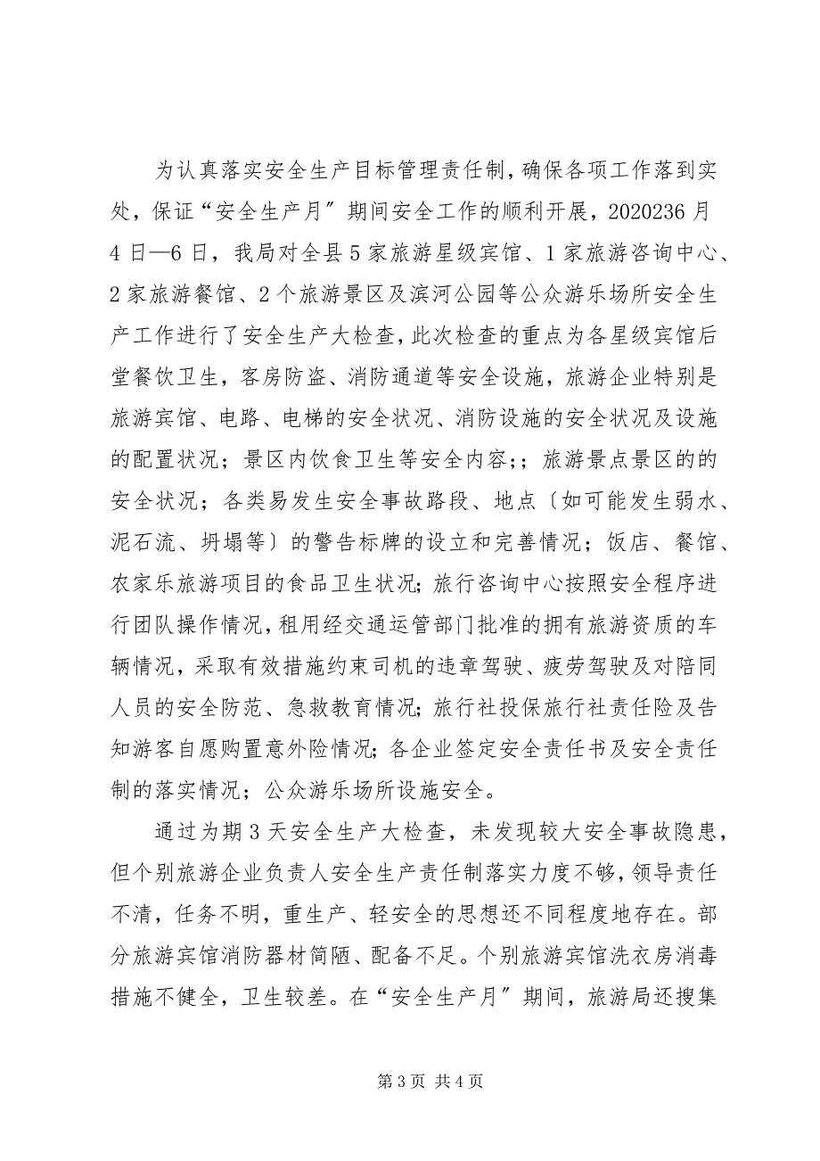 2023年旅游局安全生产大检查活动汇报材料.docx_第3页