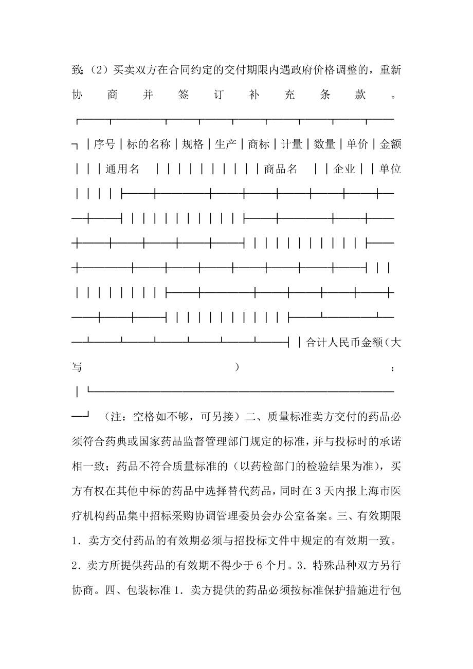 上海市医疗机构药品集中招标采购药品买卖合同样本_第4页