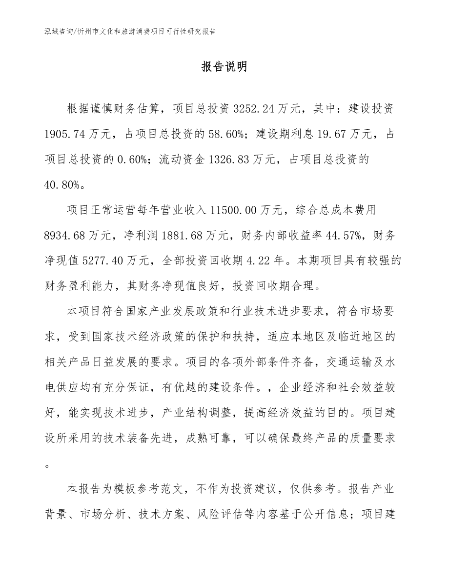 忻州市文化和旅游消费项目可行性研究报告（模板参考）_第2页
