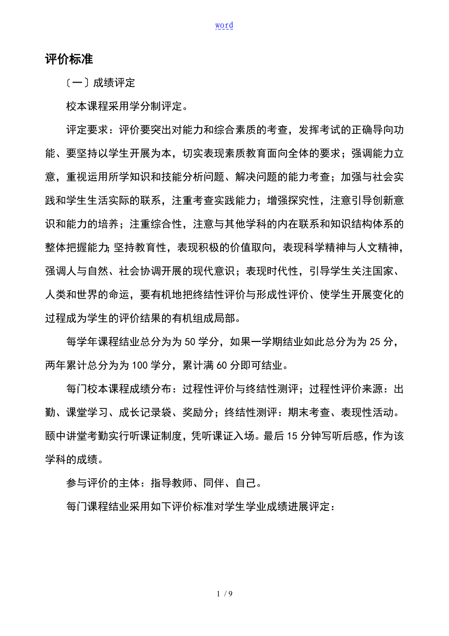 校本课程评价与衡量实用标准_第1页