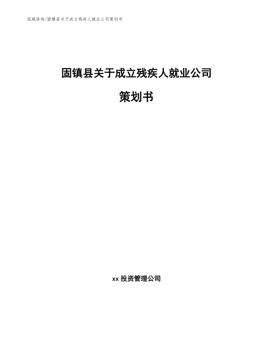固镇县关于成立残疾人就业公司策划书_模板范本_第1页