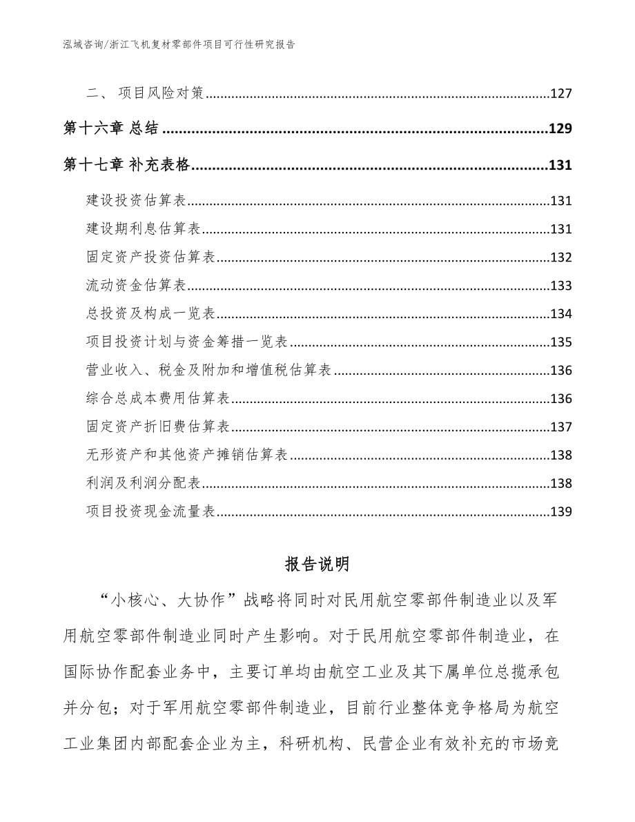 浙江飞机复材零部件项目可行性研究报告_范文参考_第5页