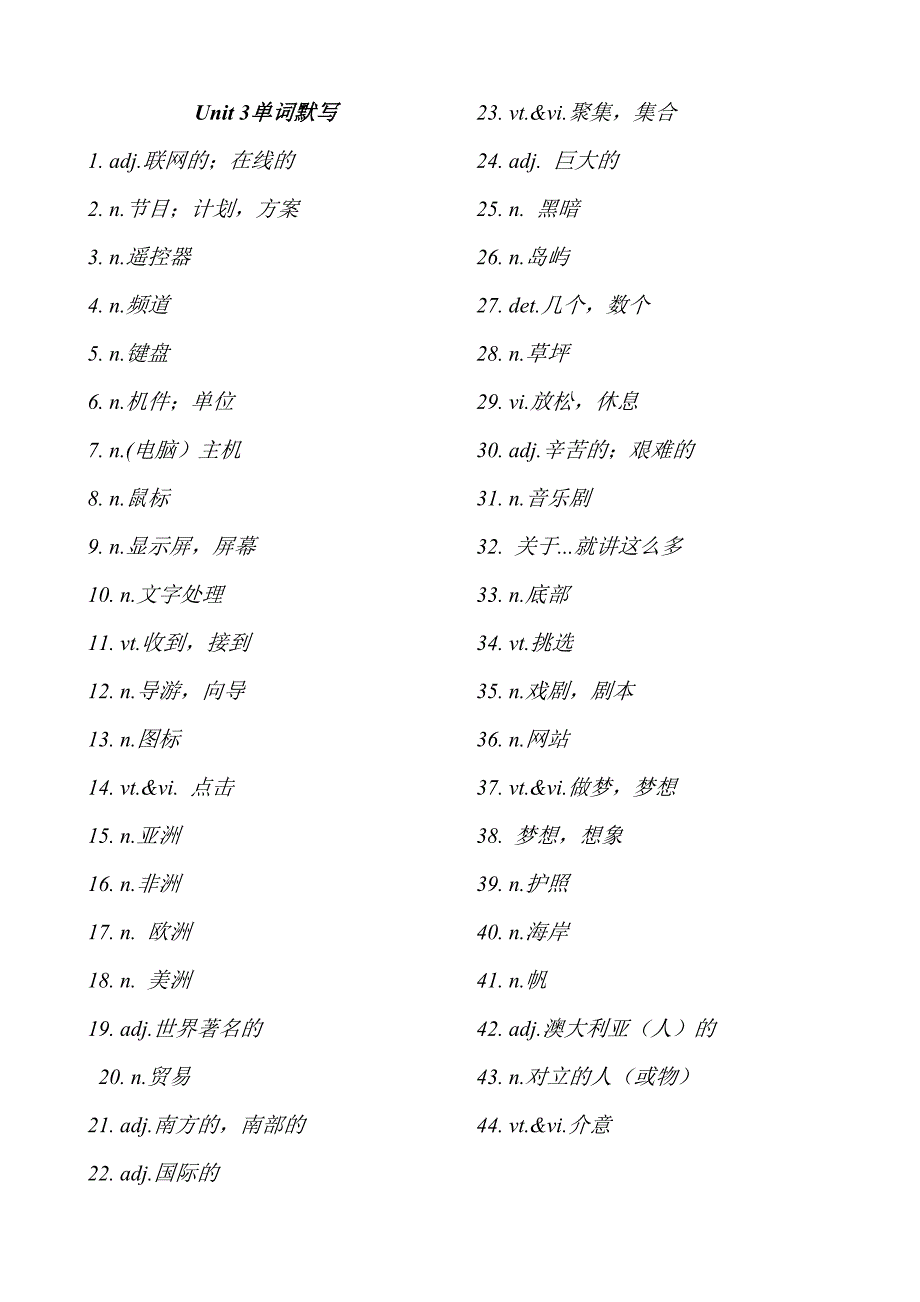 最新译林牛津英语8B单词默写表Unit_第3页