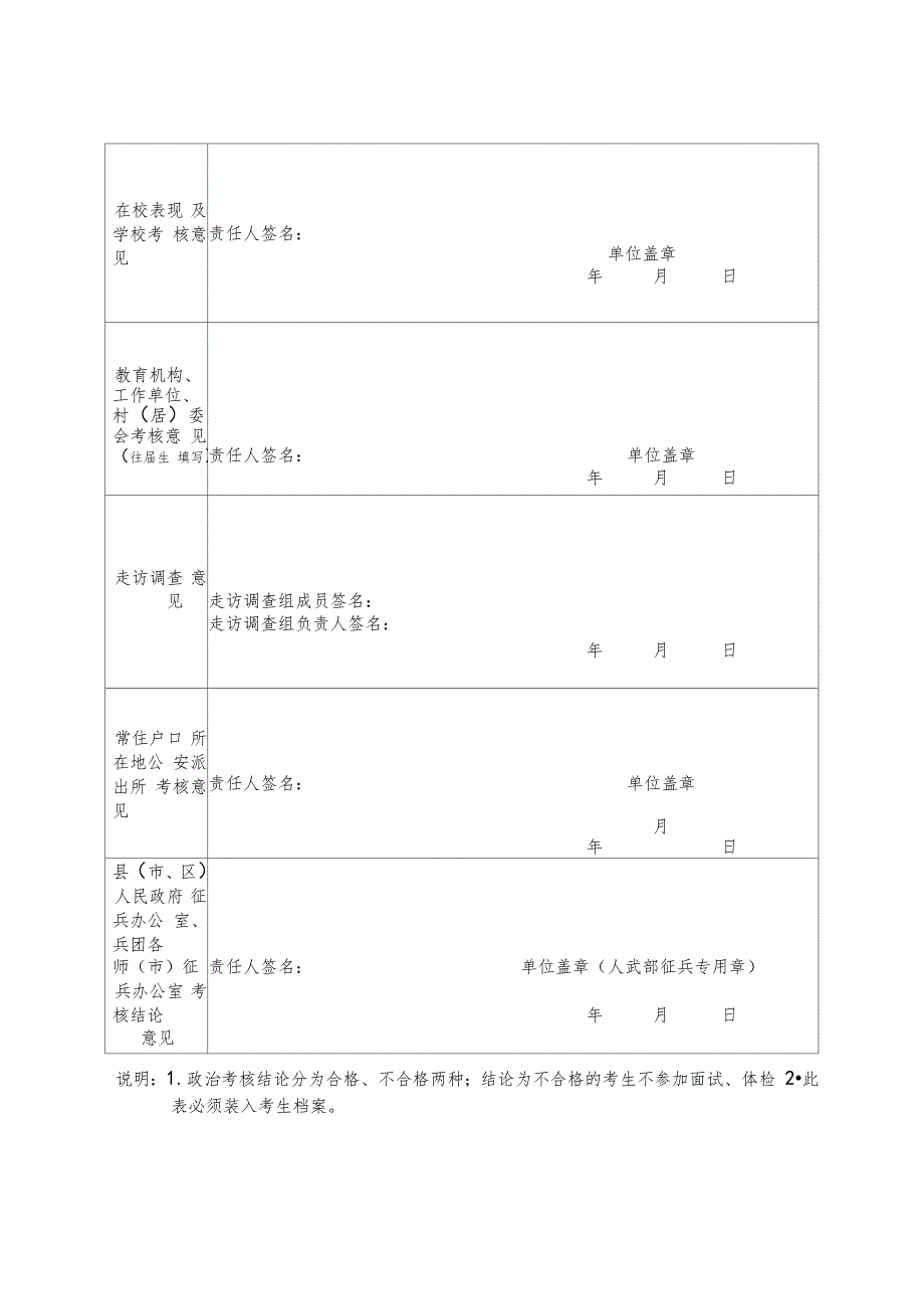 军队院校政审表_第2页