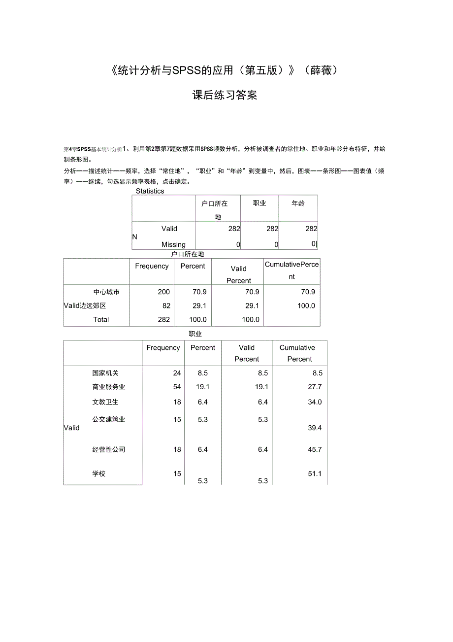 最新《统计分析与SPSS的应用》课后练习答案(第4章)_第1页
