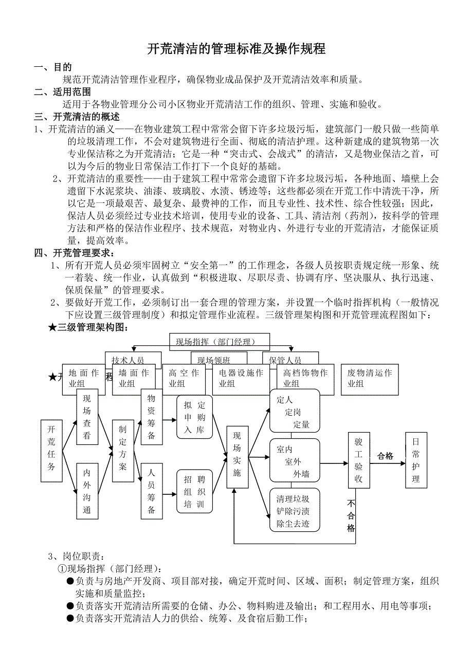 开荒清洁的管理标准及操作规程_第1页