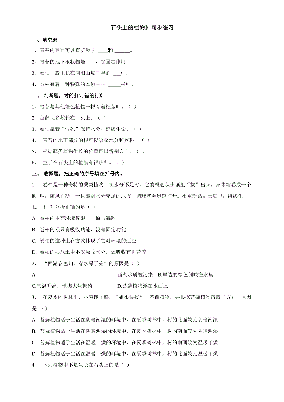 《石头上的植物》名师练习_第1页