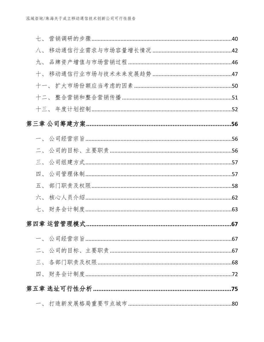 珠海关于成立移动通信技术创新公司可行性报告_范文模板_第3页