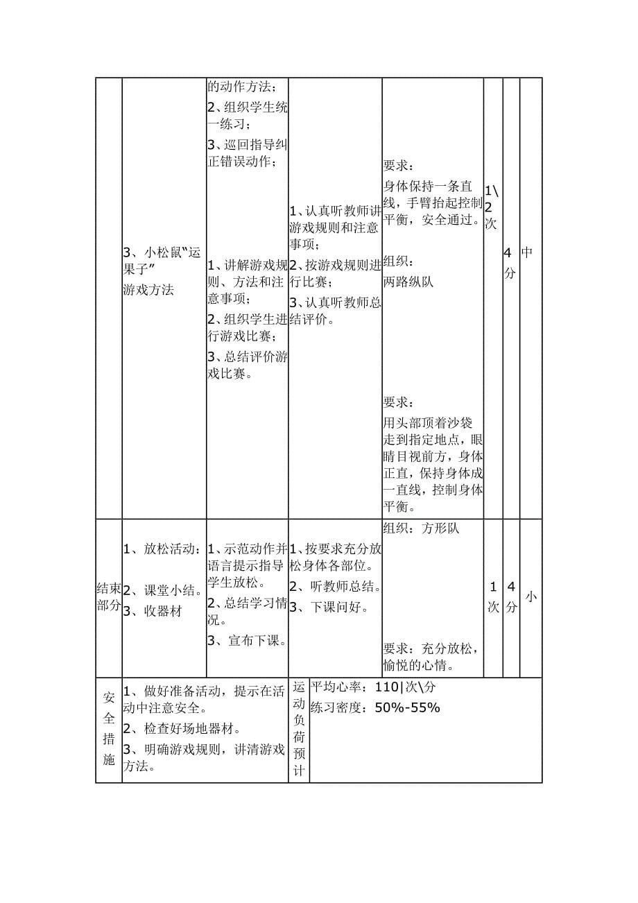 小学体育水平一《走与游戏》教学设计[11].doc_第5页