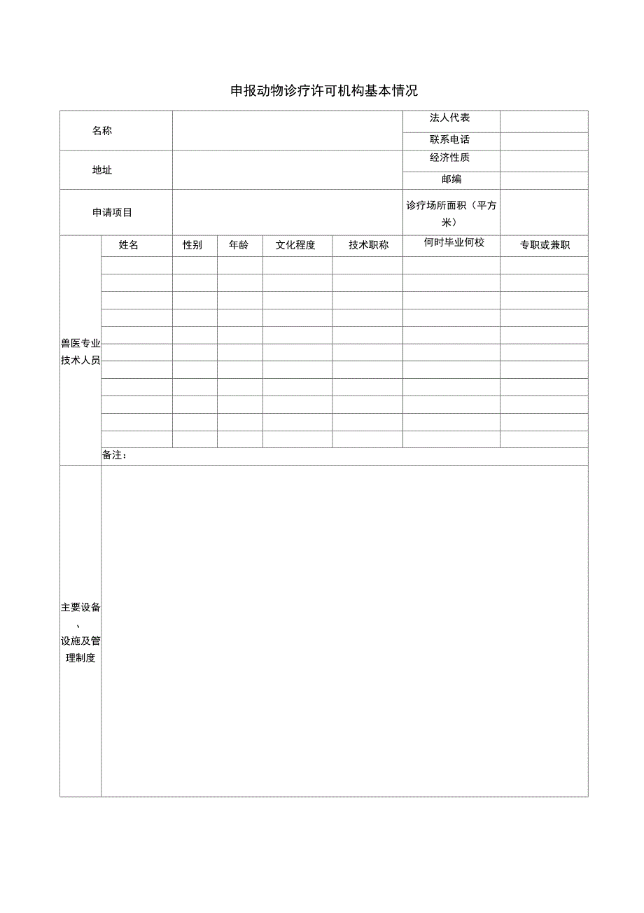 动物诊疗许可证申请表_第2页