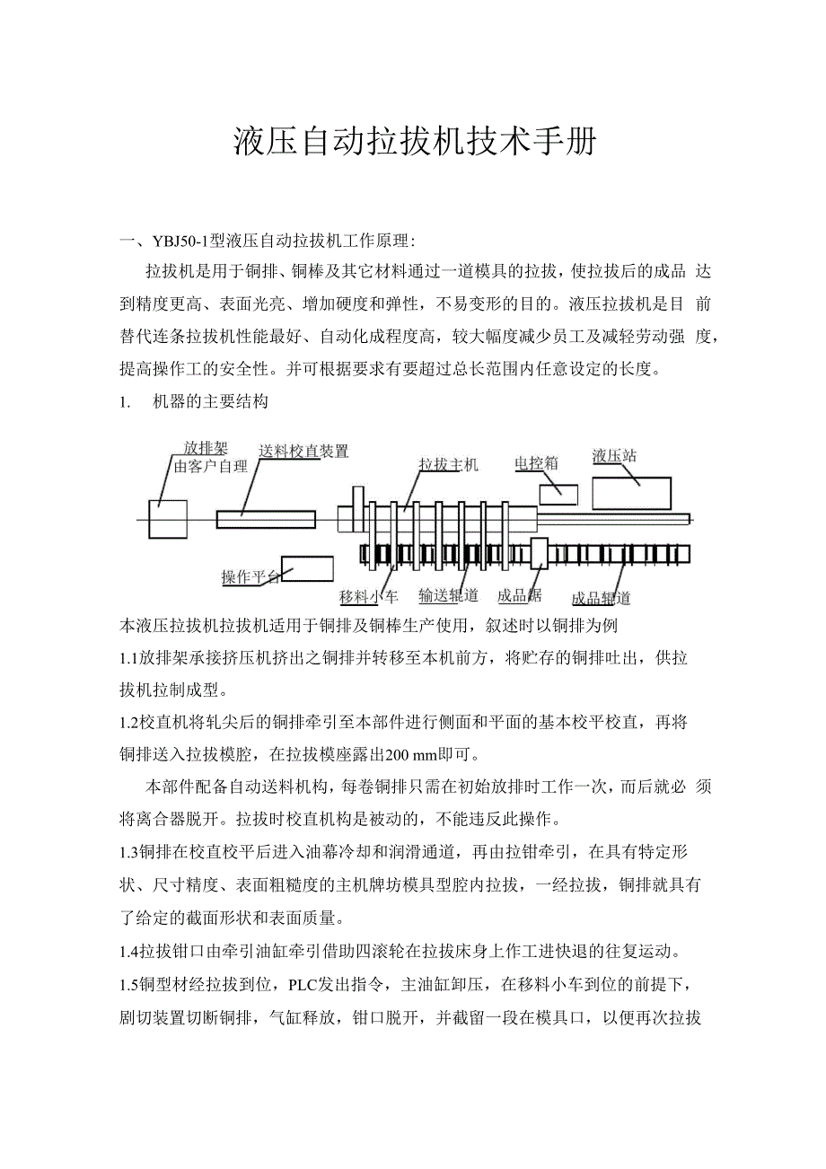 液压自动拉拔机技术手册_第1页