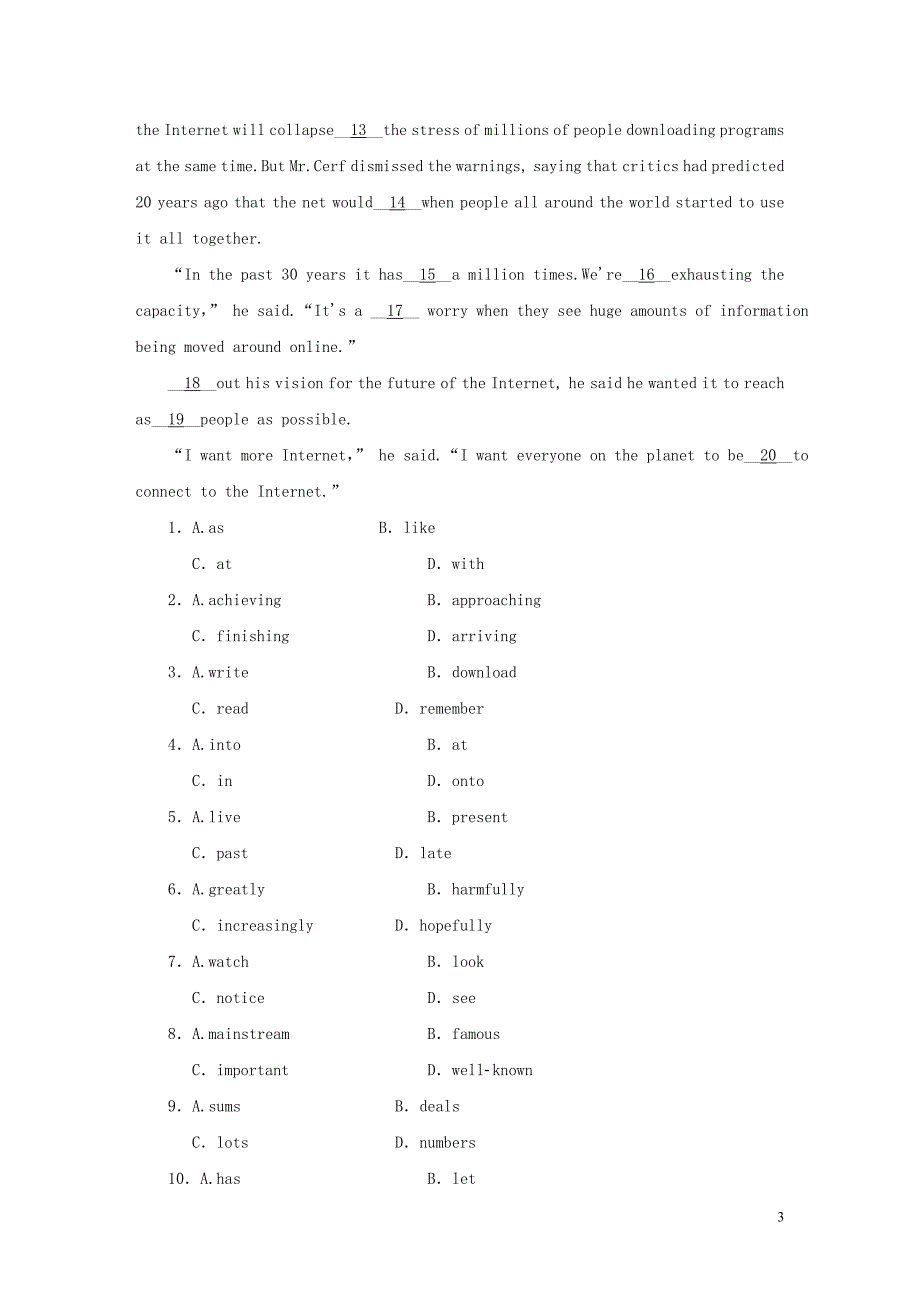 2019-2020学年高中英语 Unit 7 The Sea课时作业5 北师大版必修3_第3页