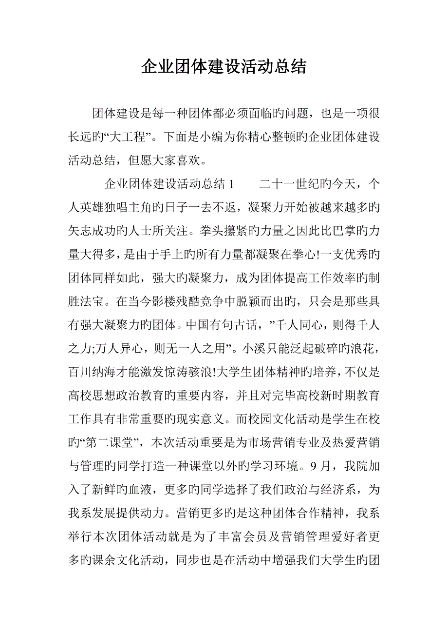 公司团队建设活动总结_第1页