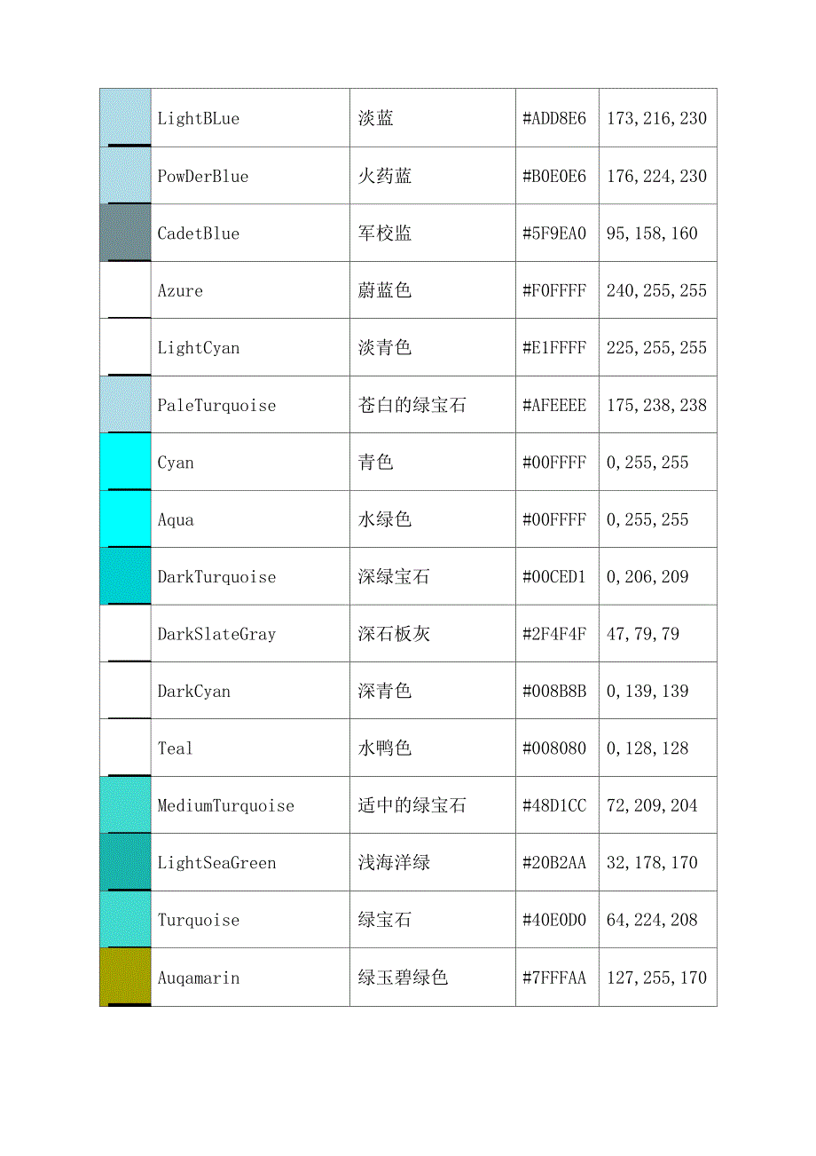 常用颜色色值_第4页