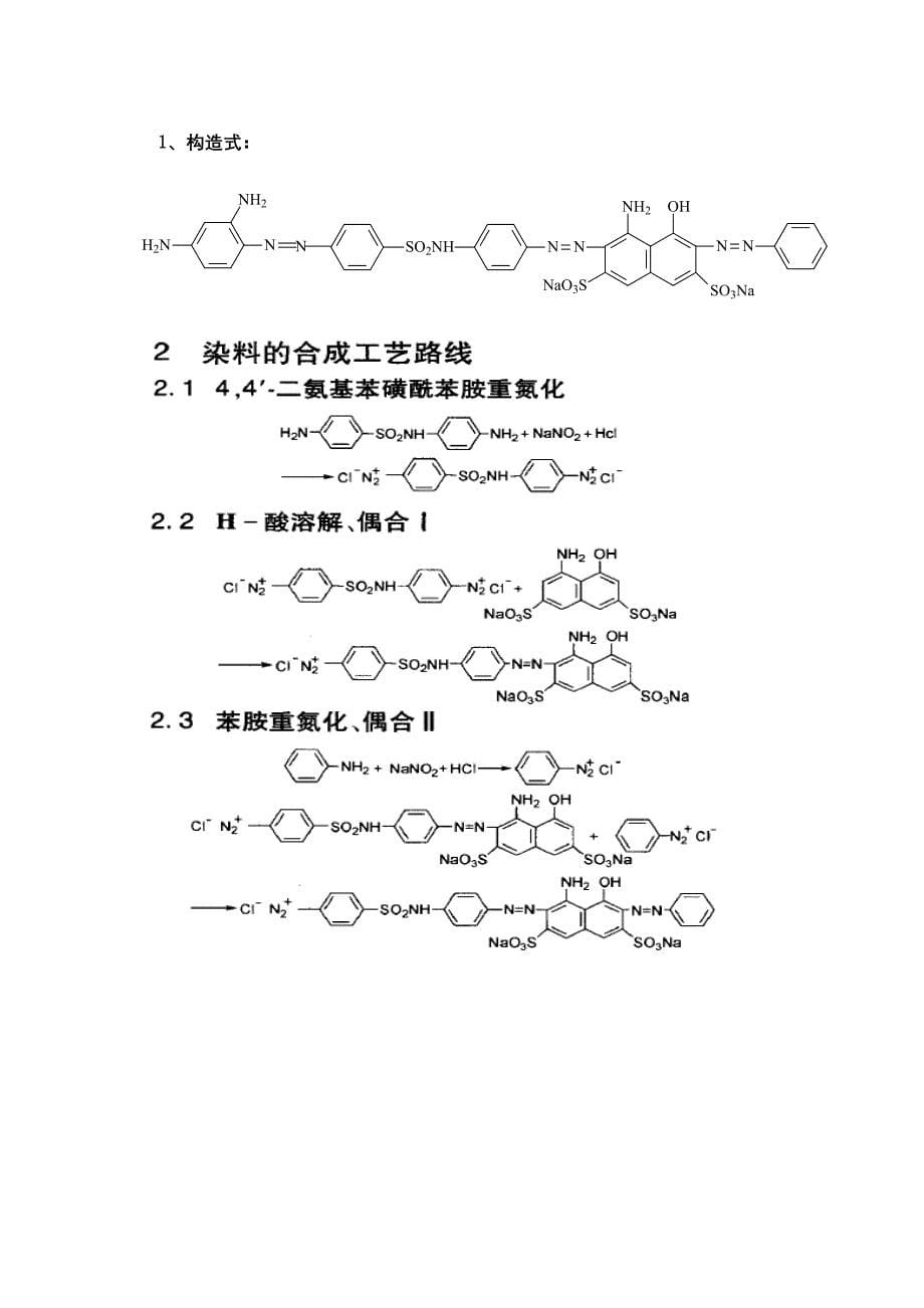 常州关键工程学院化工班酸性染料生产标准工艺设计设计指导书_第5页