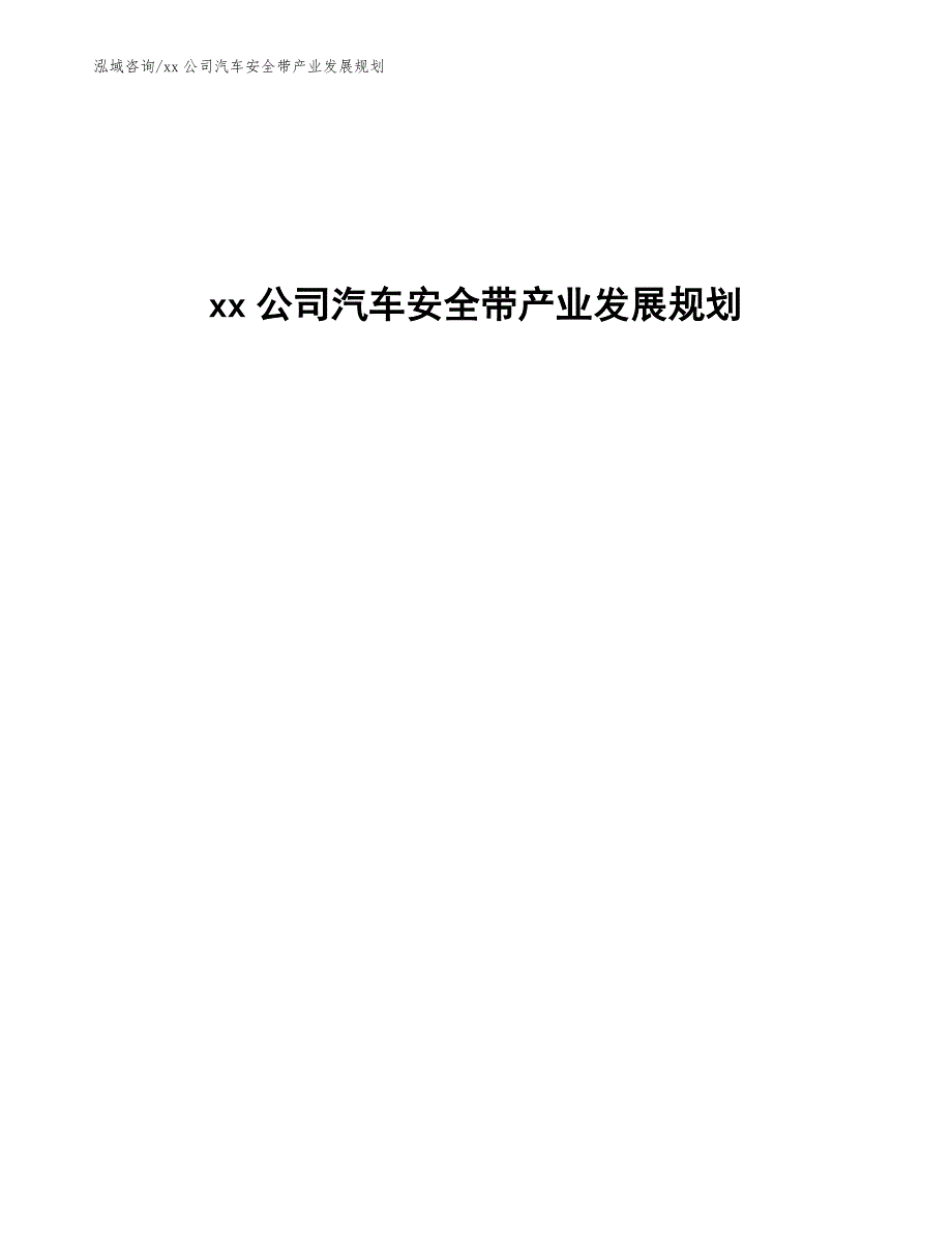 xx公司汽车安全带产业发展规划（审阅稿）_第1页