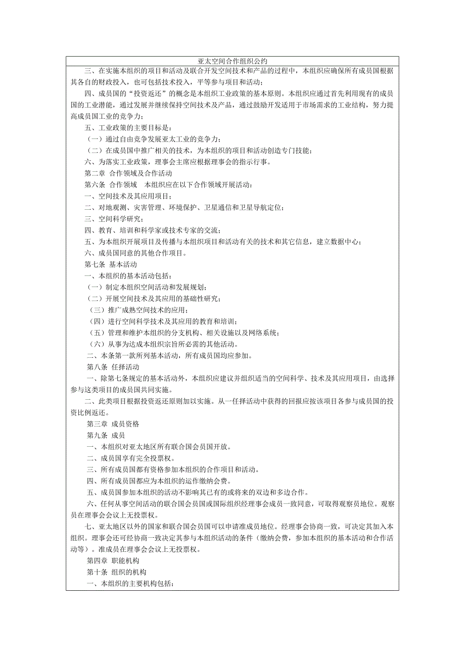 【亚太空间合作组织公约】--------------------------------------------------对照_第2页