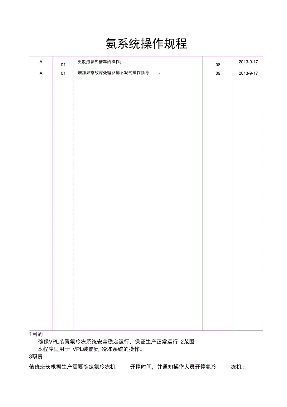 氨冷冻机系统操作规程_第1页