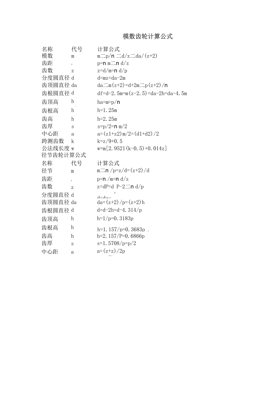 模数齿轮计算公式_第1页