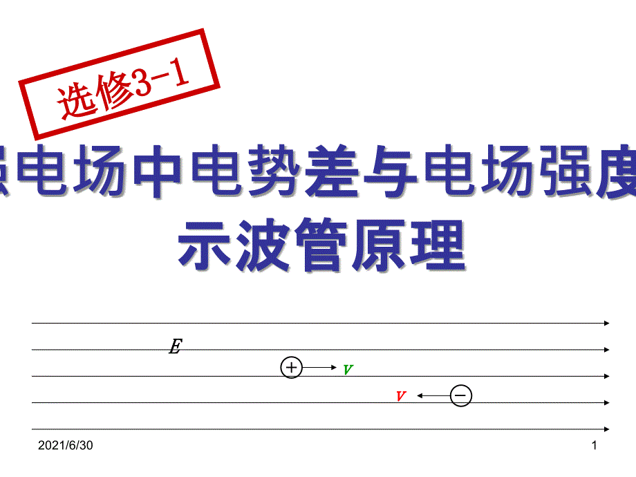 1.5匀强电场电势差与电场强度的关系示波管_第1页