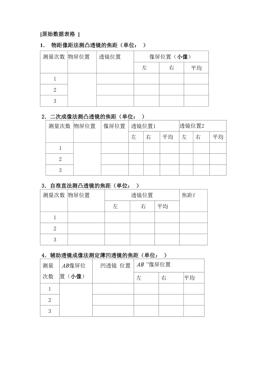 薄透镜焦距的测定数据处理_第2页