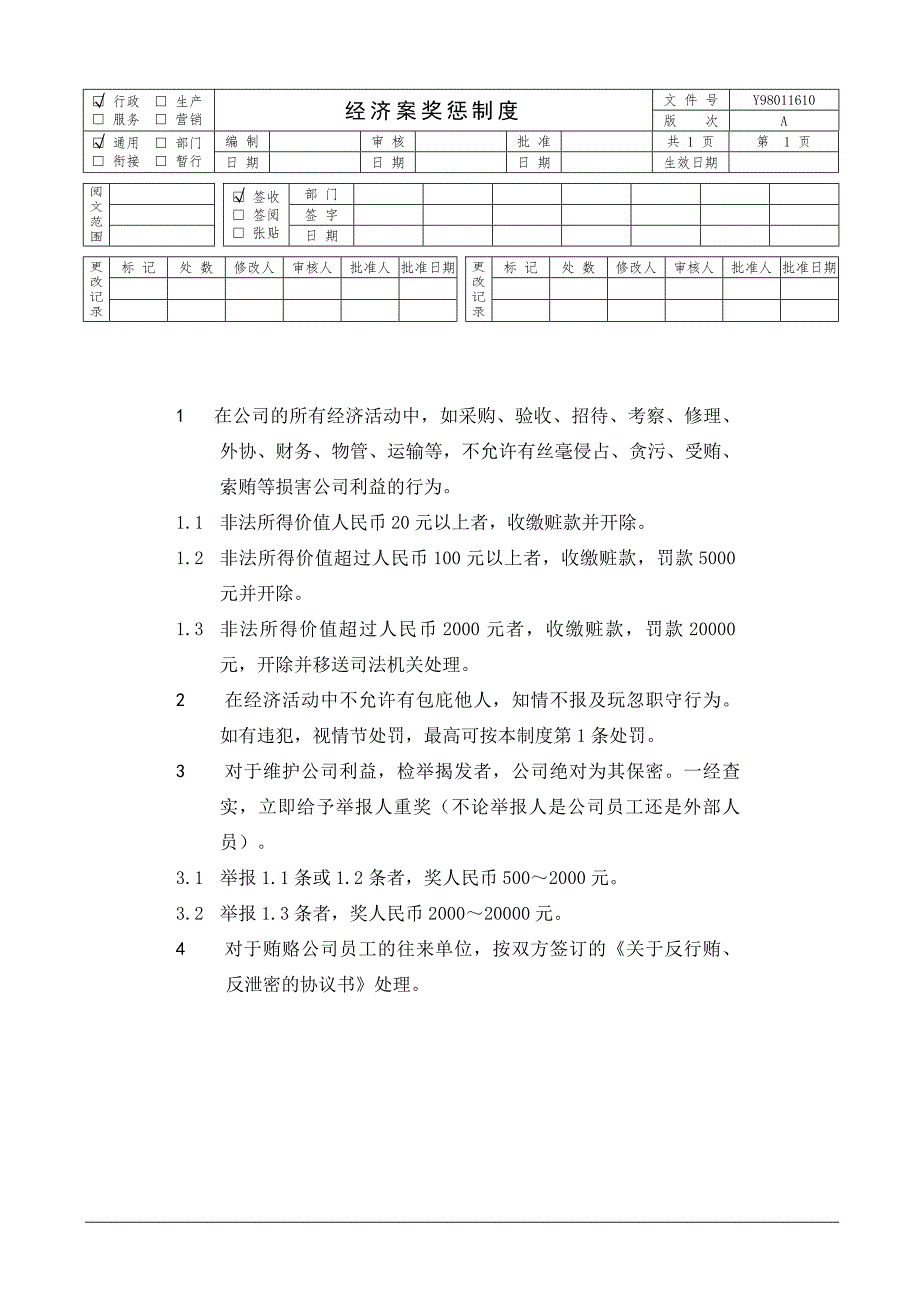 远卓—远大空调—经济案奖惩制度_第1页