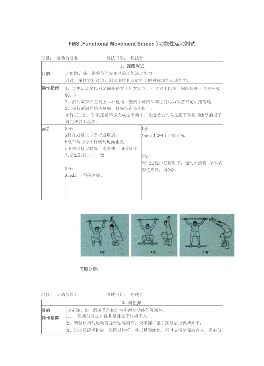 FMS(Functional Movement Screen )功能性运动测试_第1页