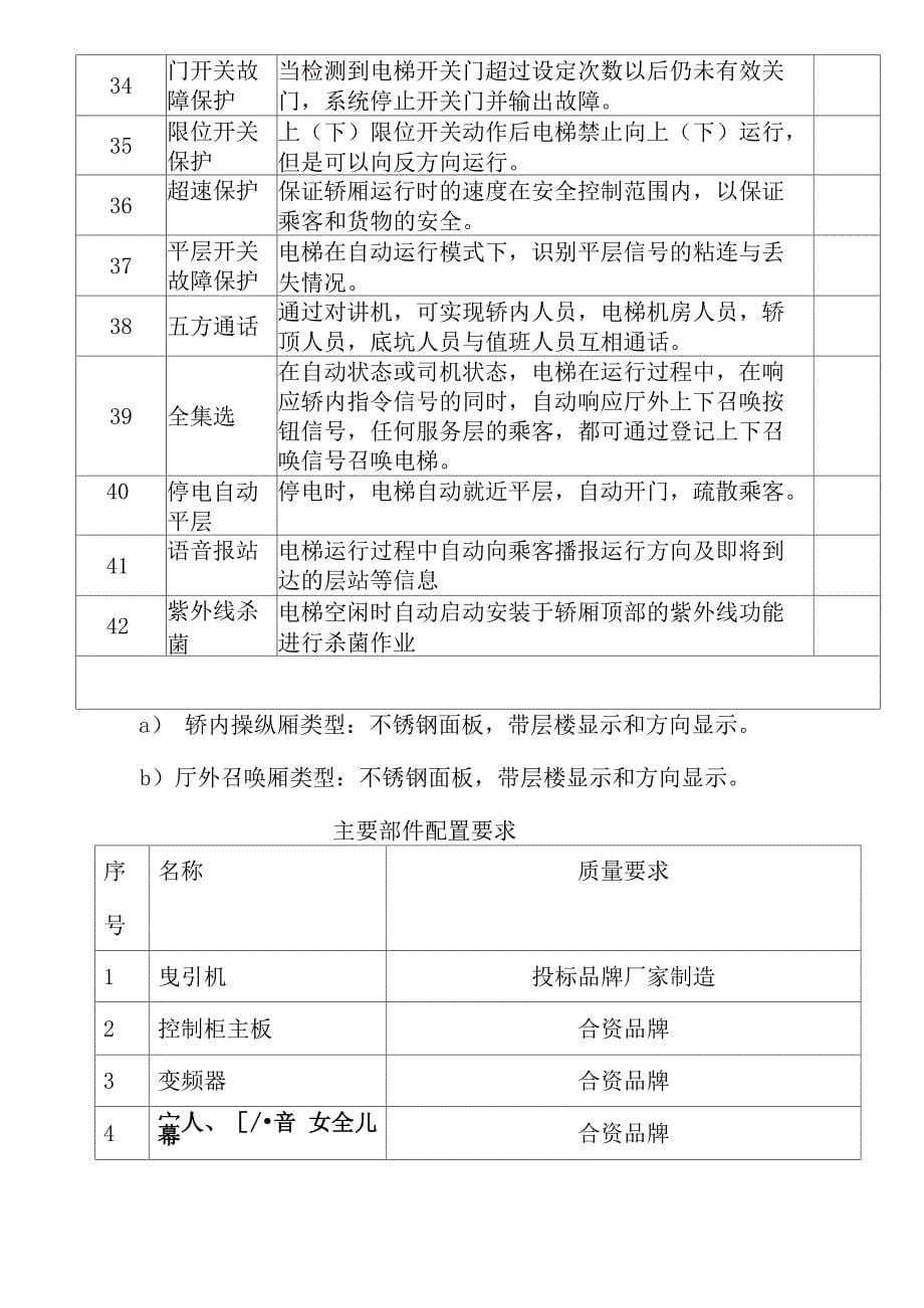 医用电梯、污物电梯、载货电梯技术参数_第5页