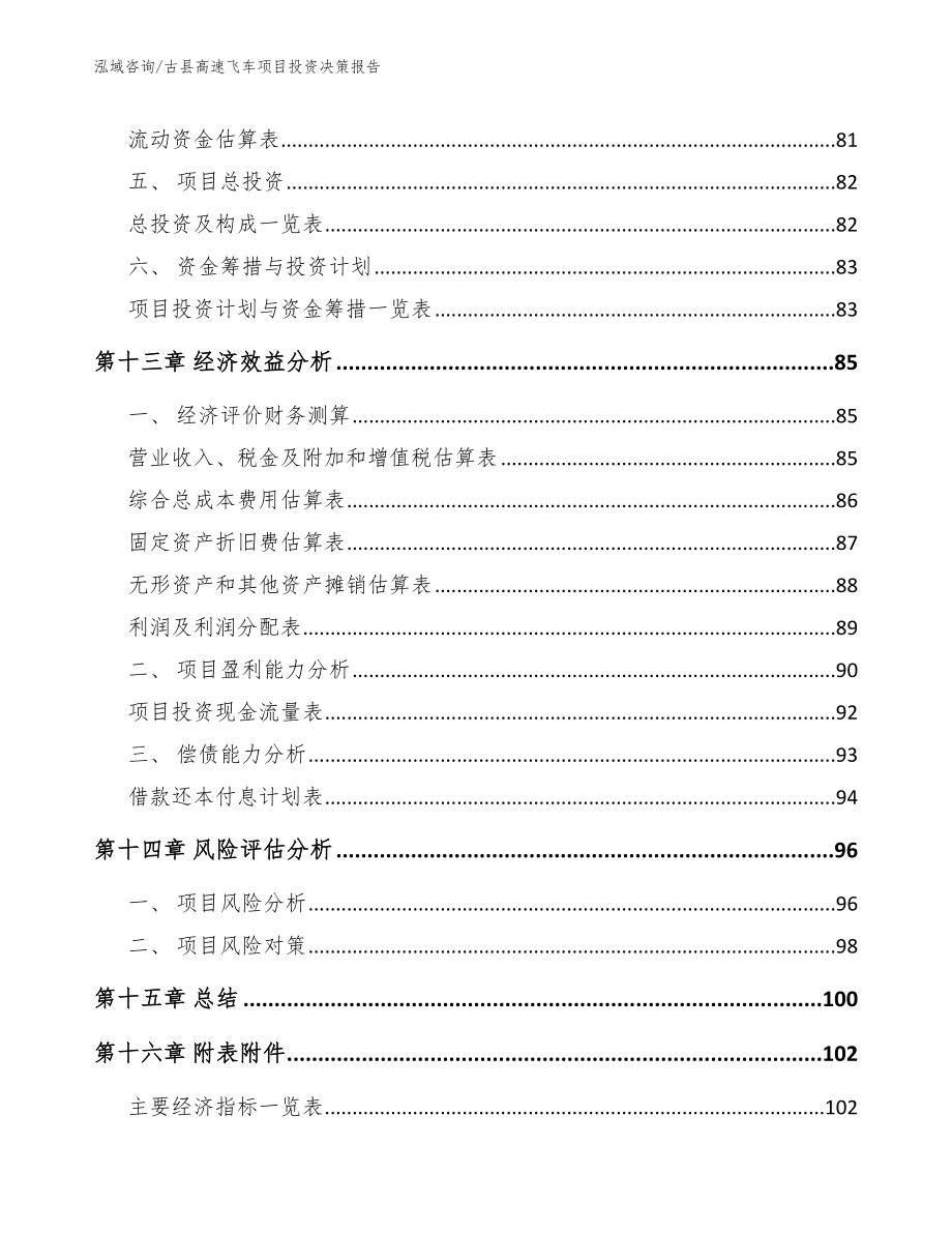 古县高速飞车项目投资决策报告【模板范本】_第4页