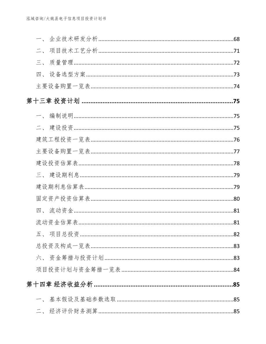 大姚县电子信息项目投资计划书（参考范文）_第5页