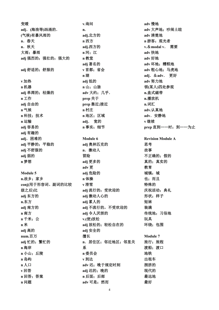 全部初中英语单词、词组默写.doc_第4页