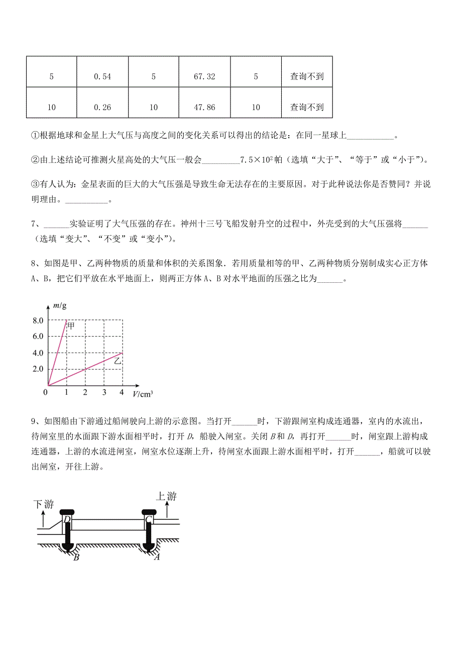 2021年度人教版八年级物理下册第九章压强平时训练试卷(完美版).docx_第4页