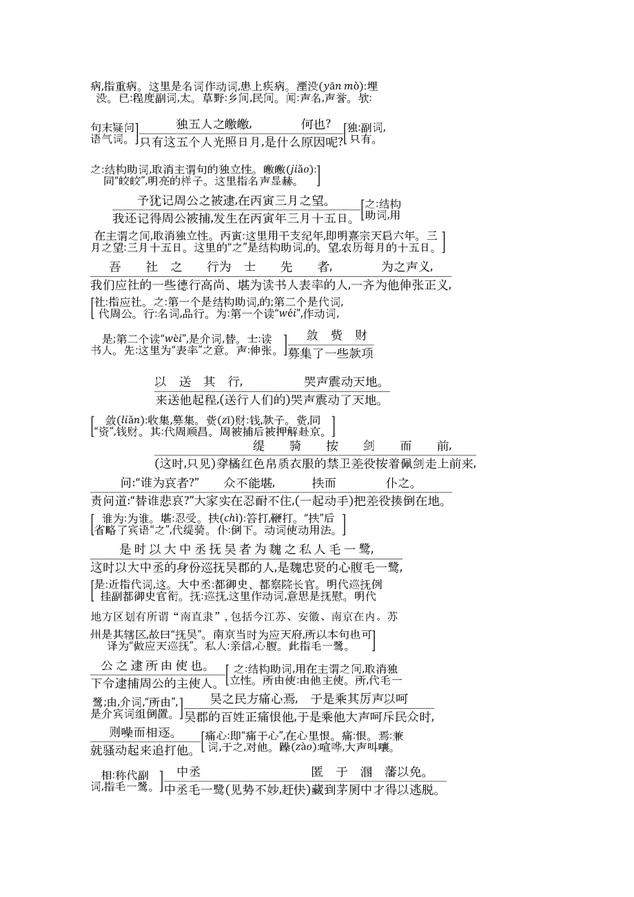 2018-2019学年高中语文第二专题号角为你长鸣五人墓碑记+古今对译+文白互通苏教版必修3_第2页