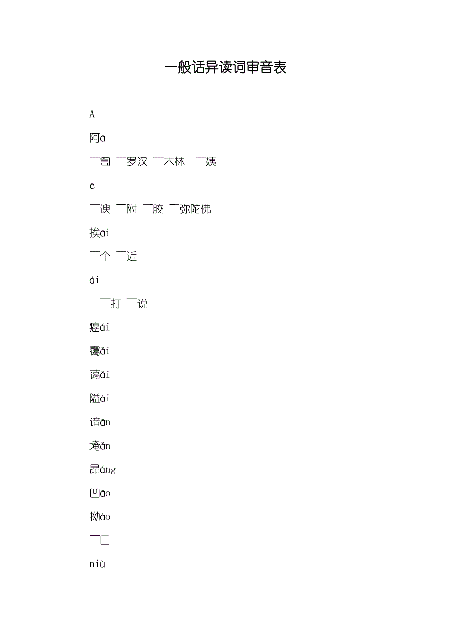 一般话异读词审音表_第1页