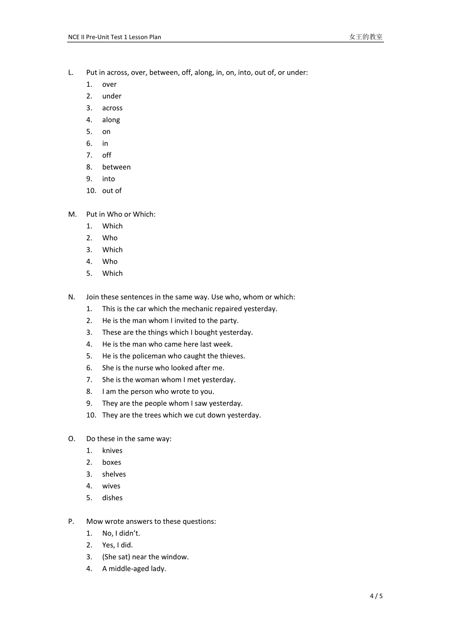 (完整版)新概念第二册Pre-UnitTest1答案.doc_第4页