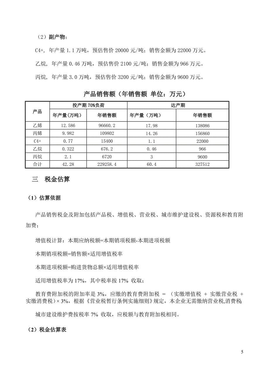 完整word版-60万吨甲醇制烯烃的经济分析.doc_第5页