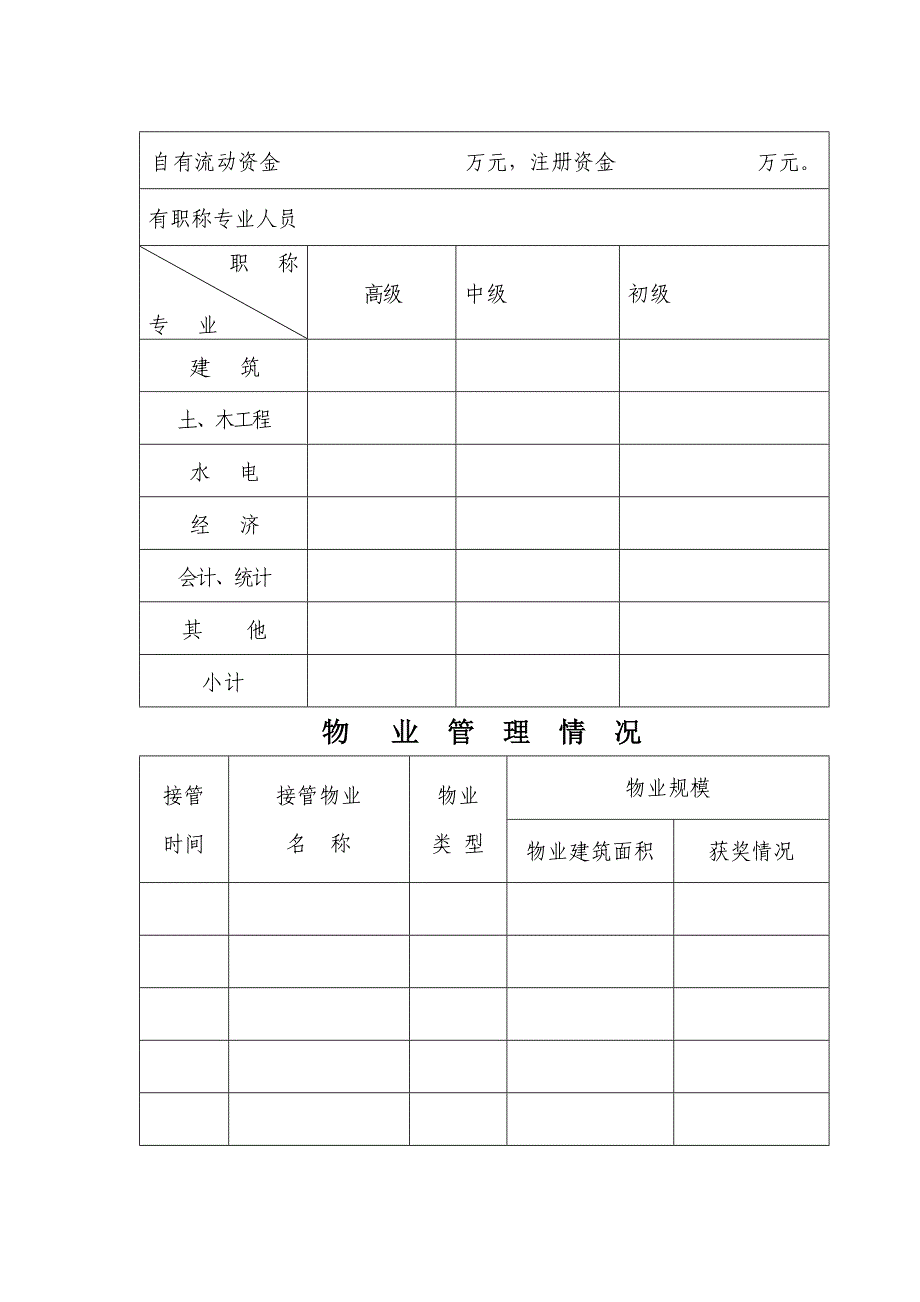 江苏省物业服务企业资质申报表_第2页