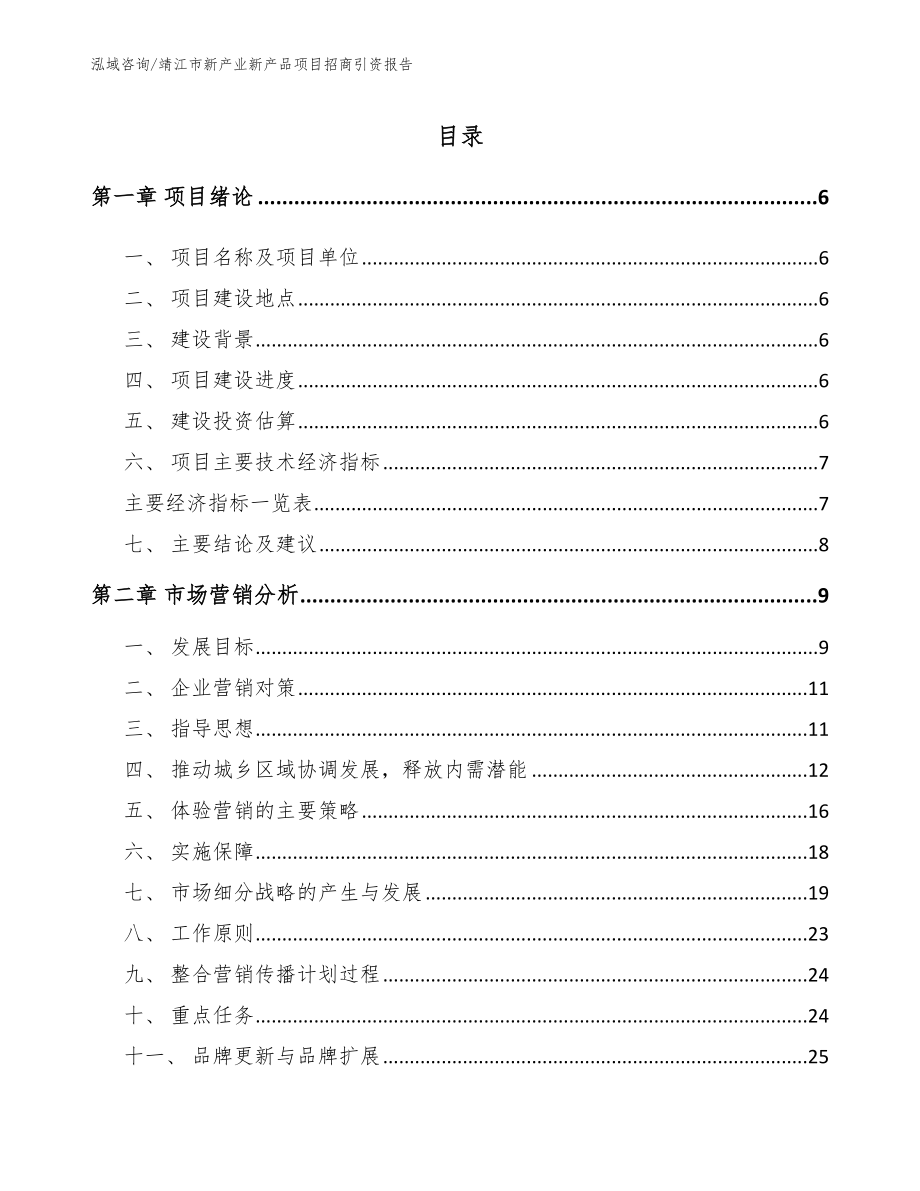 靖江市新产业新产品项目招商引资报告_模板_第1页