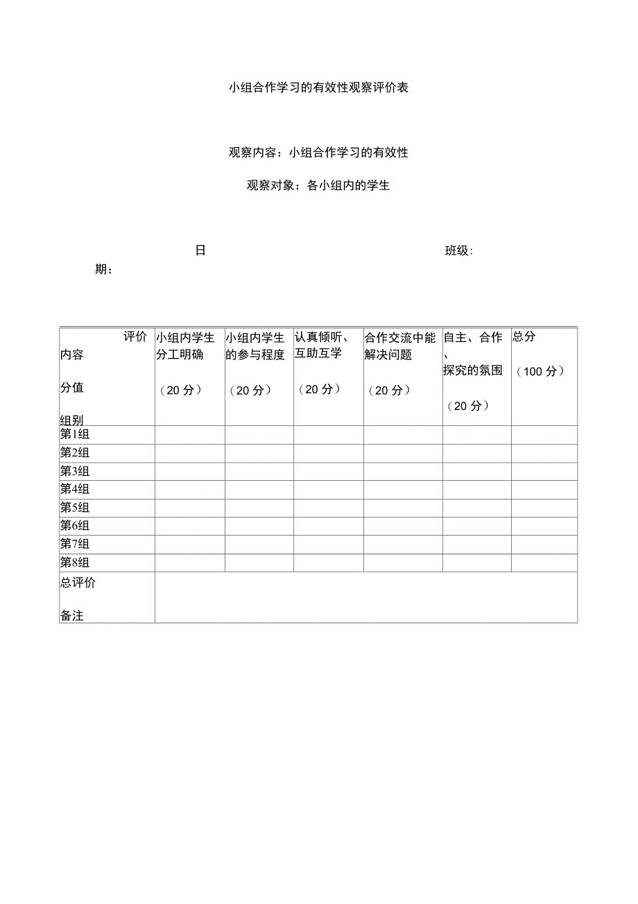 小组合作学习评价表_第3页