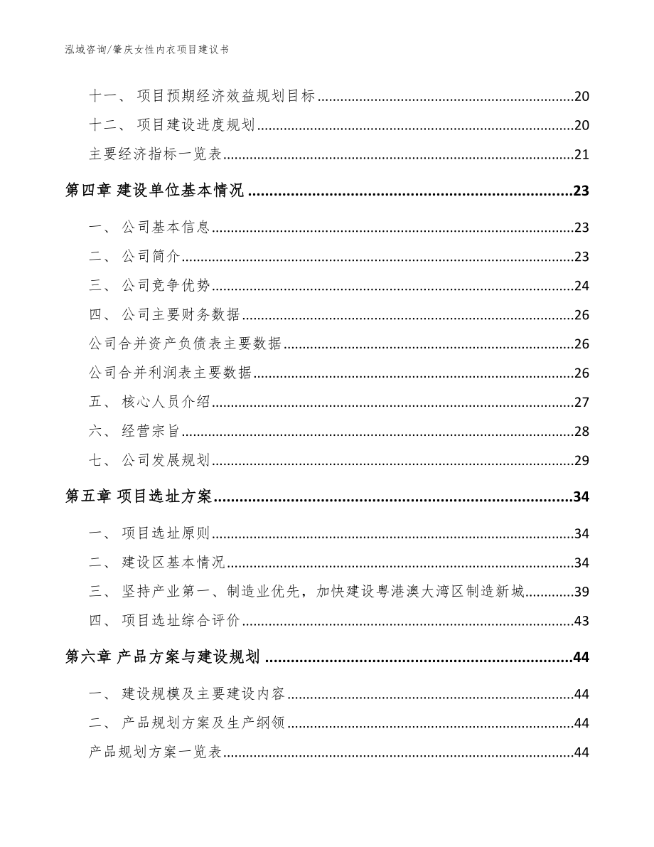 肇庆女性内衣项目建议书（参考范文）_第2页