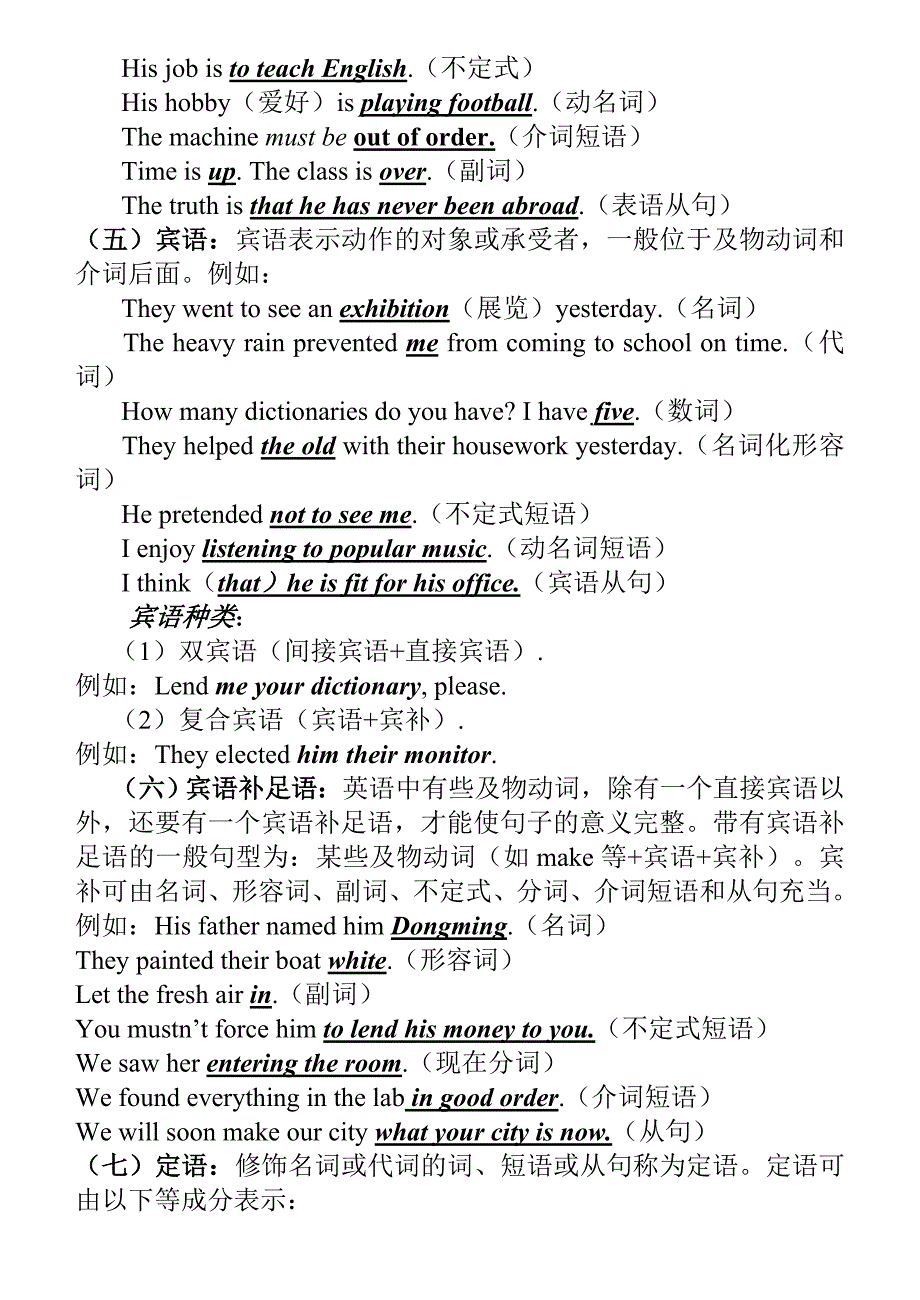 (完整版)高中英语句子成分和句子类型讲解及配套练习(讲课用)_第2页